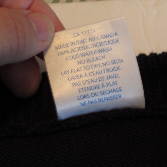 Vintage Labatt's Knit Cardigan Dark Blue Black Beer Promotion EUC Sz Large - Picture 14 of 14